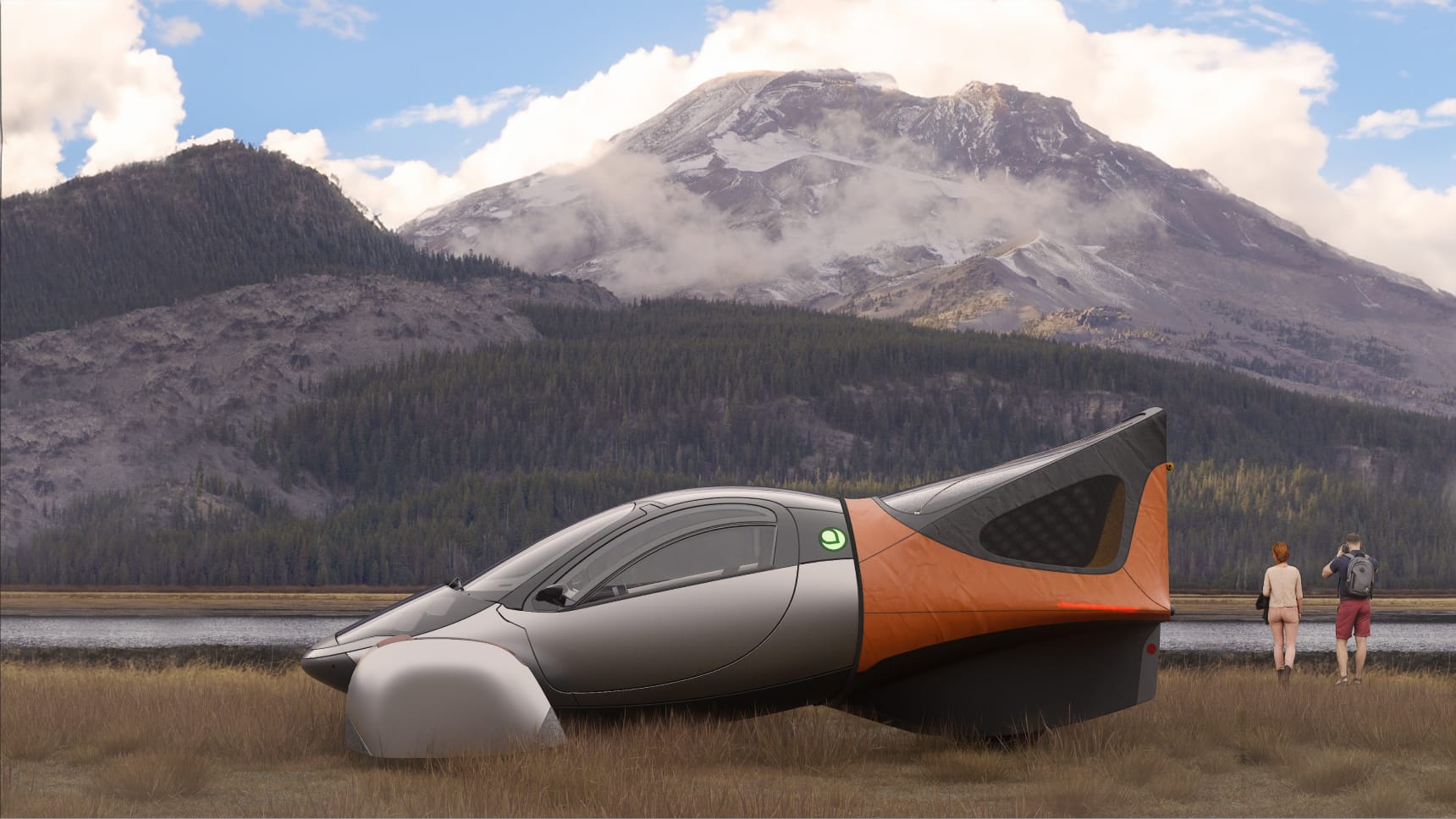 Aptera Vehicle in Nature with Camping Kit